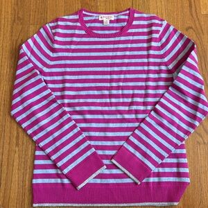 Brooks brothers red fleece size medium pink and silver striped sweater